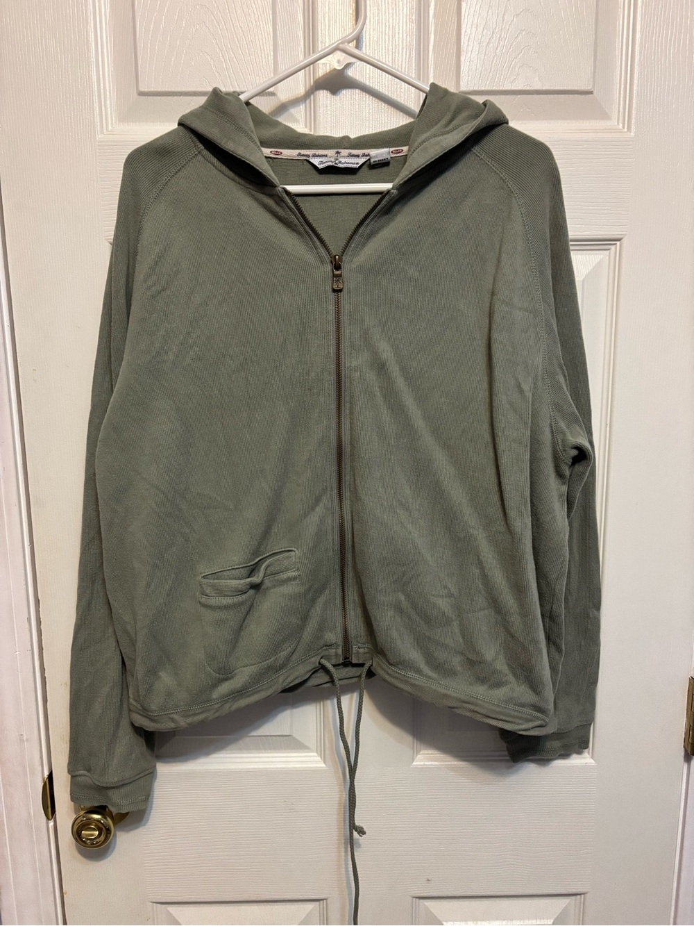 Men’s Tommy Bahama “Relax” Olive Green Zip-Up Cotton Hoodie Large